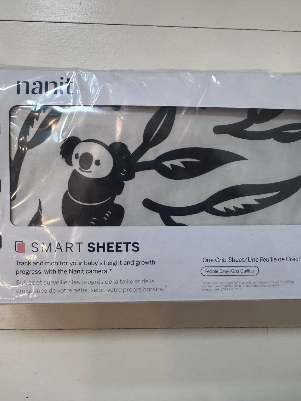Nanit Pebble Grey Koala Smart Sheet - Grey Bib Accessory